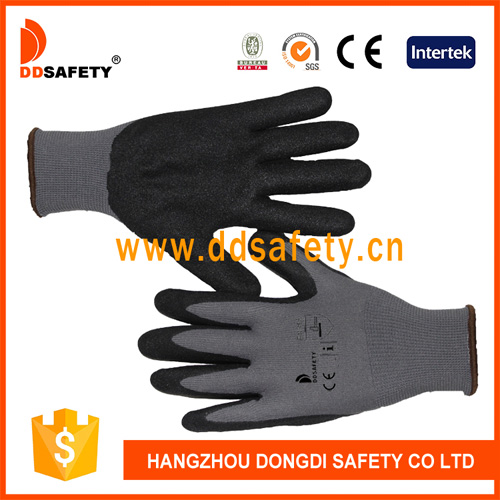 Grey nylon with black nitrile glove